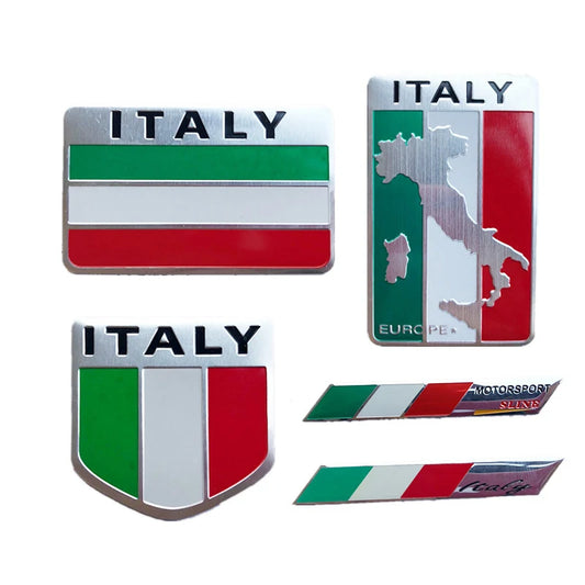 Universal Premium Metal Italy Flag Badge