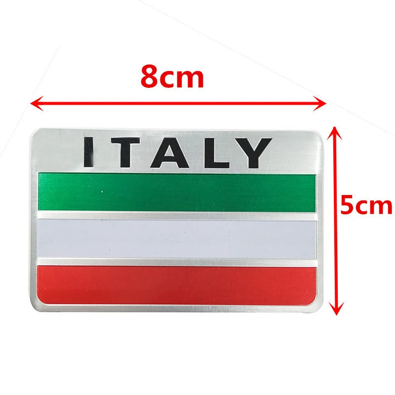 Universal Premium Metal Italy Flag Badge