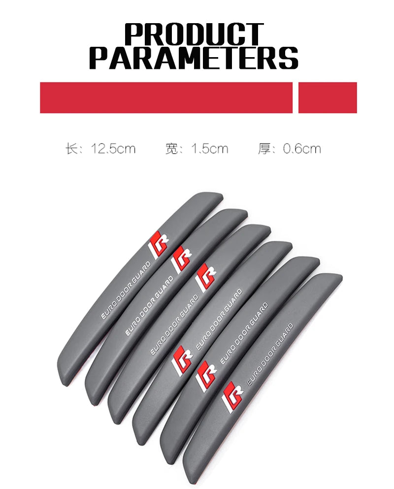 6Pcs Car Door Edge Guard Trim Strip for Audi BMW – Anti-Scratch