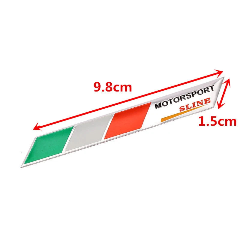 Universal Premium Metal Italy Flag Badge