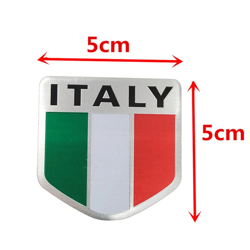 Universal Premium Metal Italy Flag Badge