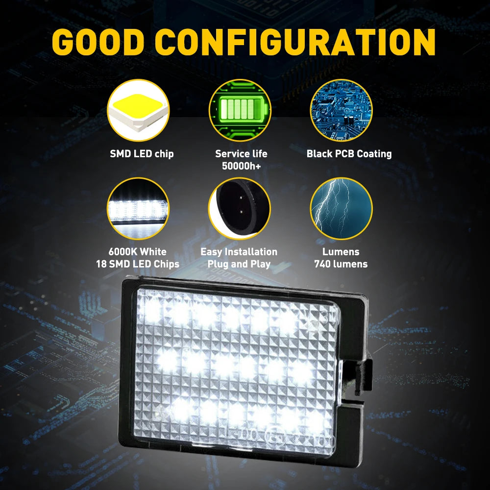 2x Éclairage de plaque d'immatriculation à LED pour Dodge Durango 14-21 6000K IP67