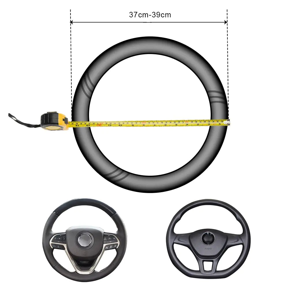 Housse de volant de voiture en fibre de carbone
