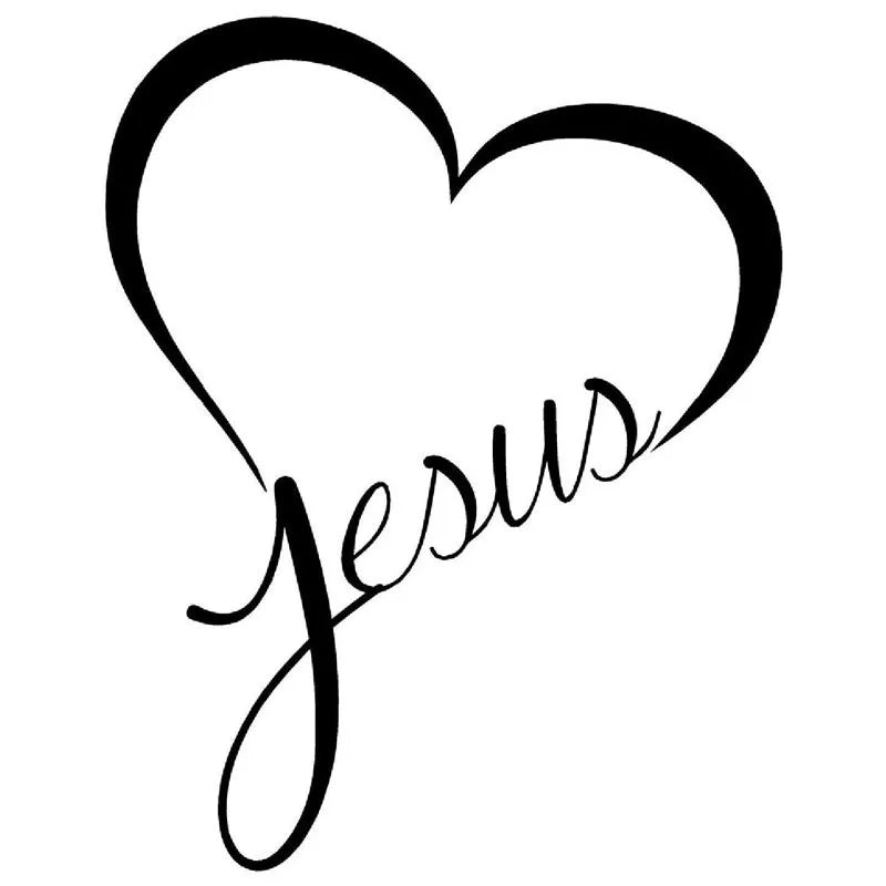 Reflective Jesus Heart Sticker – Premium Christian Auto Decal