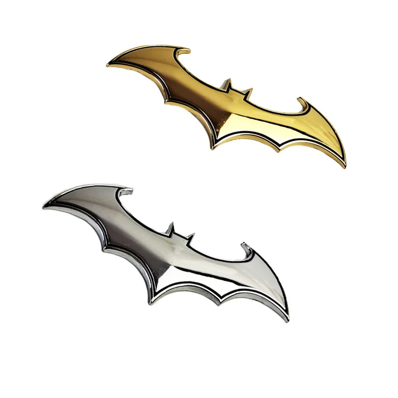 Emblème 3D BAT en métal chromé – Accessoire de style automobile professionnel