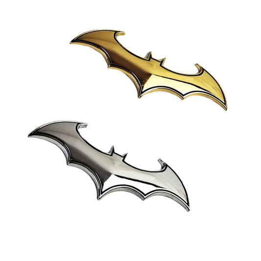 Insignia con emblema de murciélago 3D en metal cromado: accesorio de estilo profesional para coches