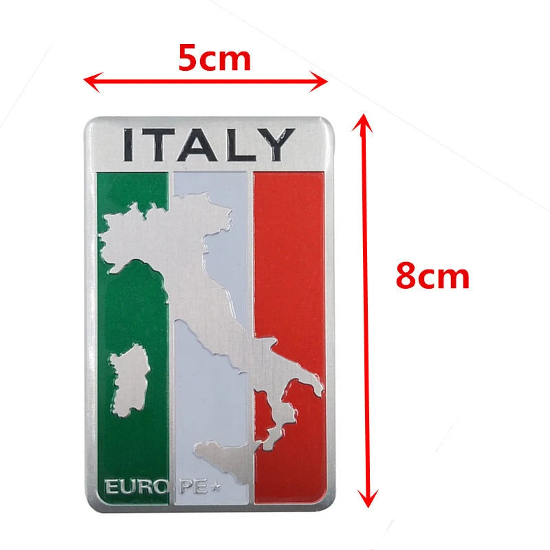 Universal Premium Metal Italy Flag Badge