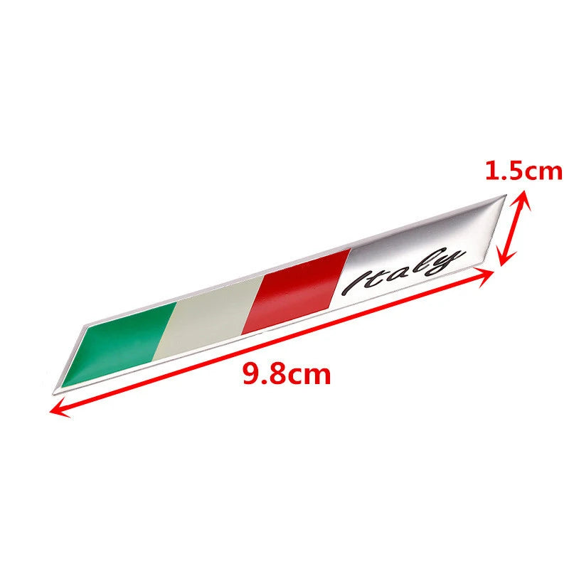 Universal Premium Metal Italy Flag Badge