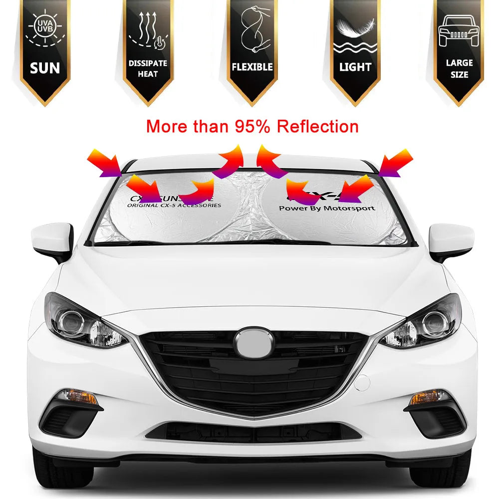 Mazda Front Sunshade Sun Visor—Precision Fit, UV Shield