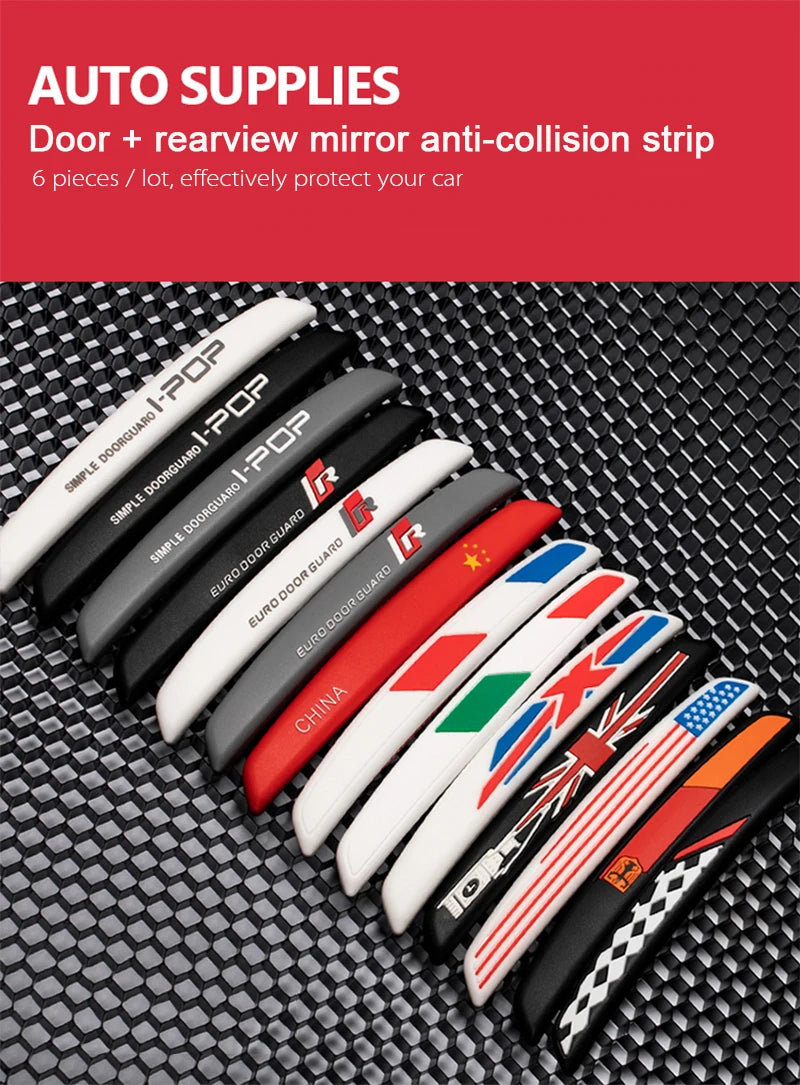 6Pcs Car Door Edge Guard Trim Strip for Audi BMW – Anti-Scratch