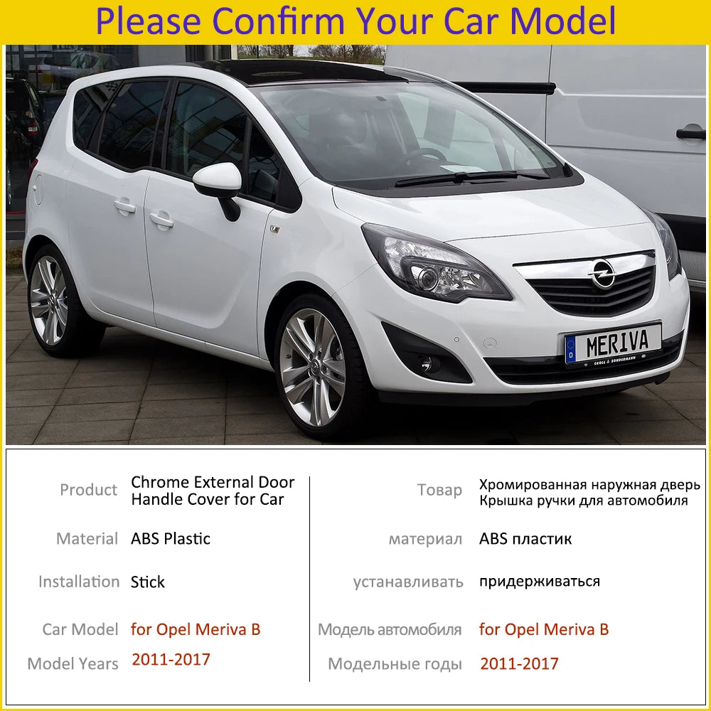Chrome Handle Cover Trim for Opel Vauxhall Meriva 2011-2017