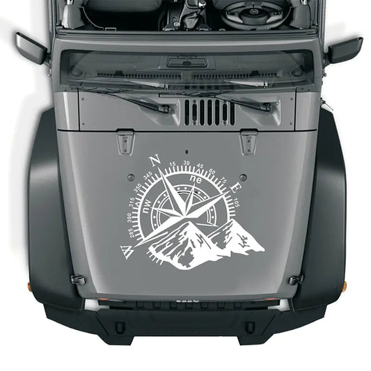 Universal Mountains Compass Car Hood Sticker