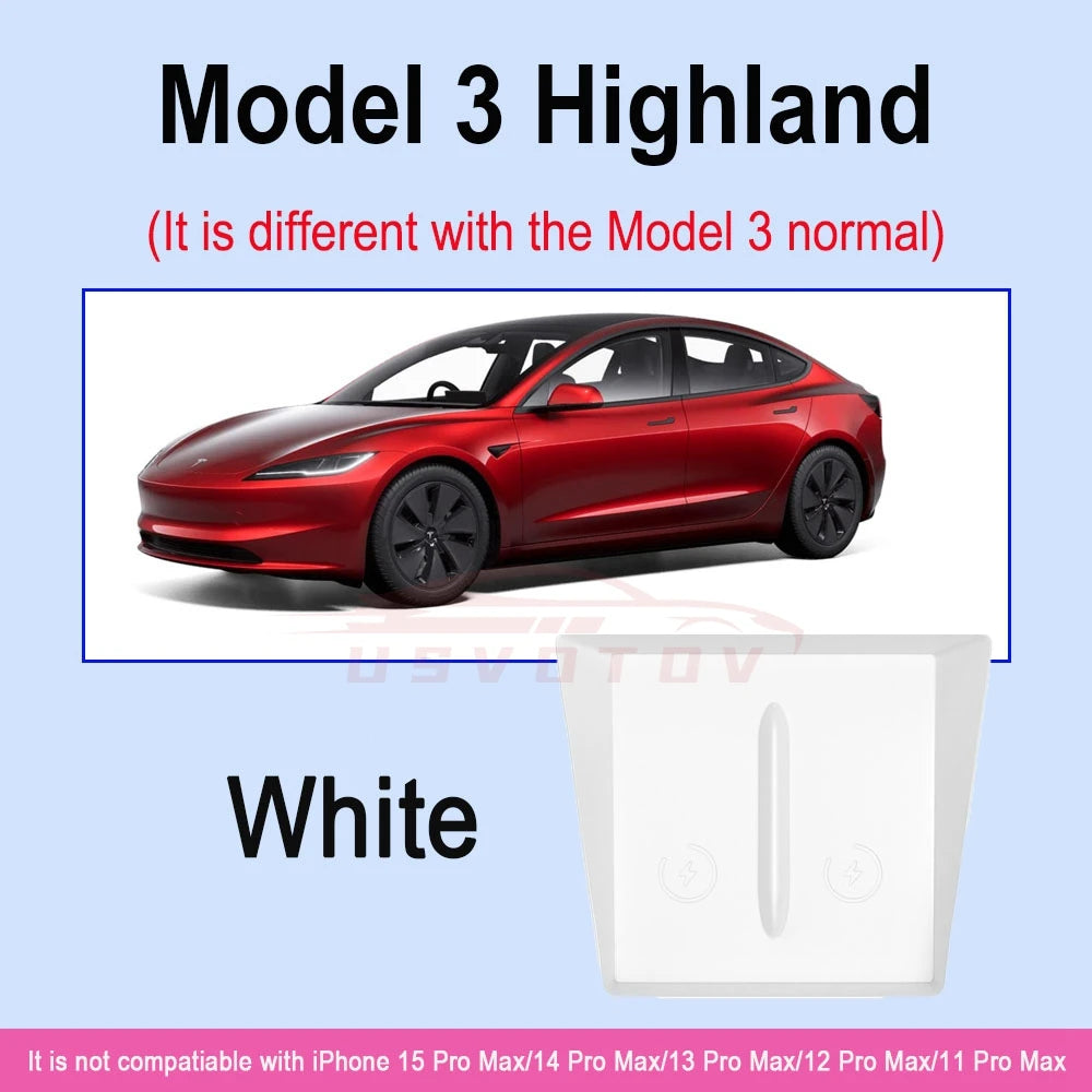 Wireless Charger Pad for Tesla 3/Y/S/X 2022-2024