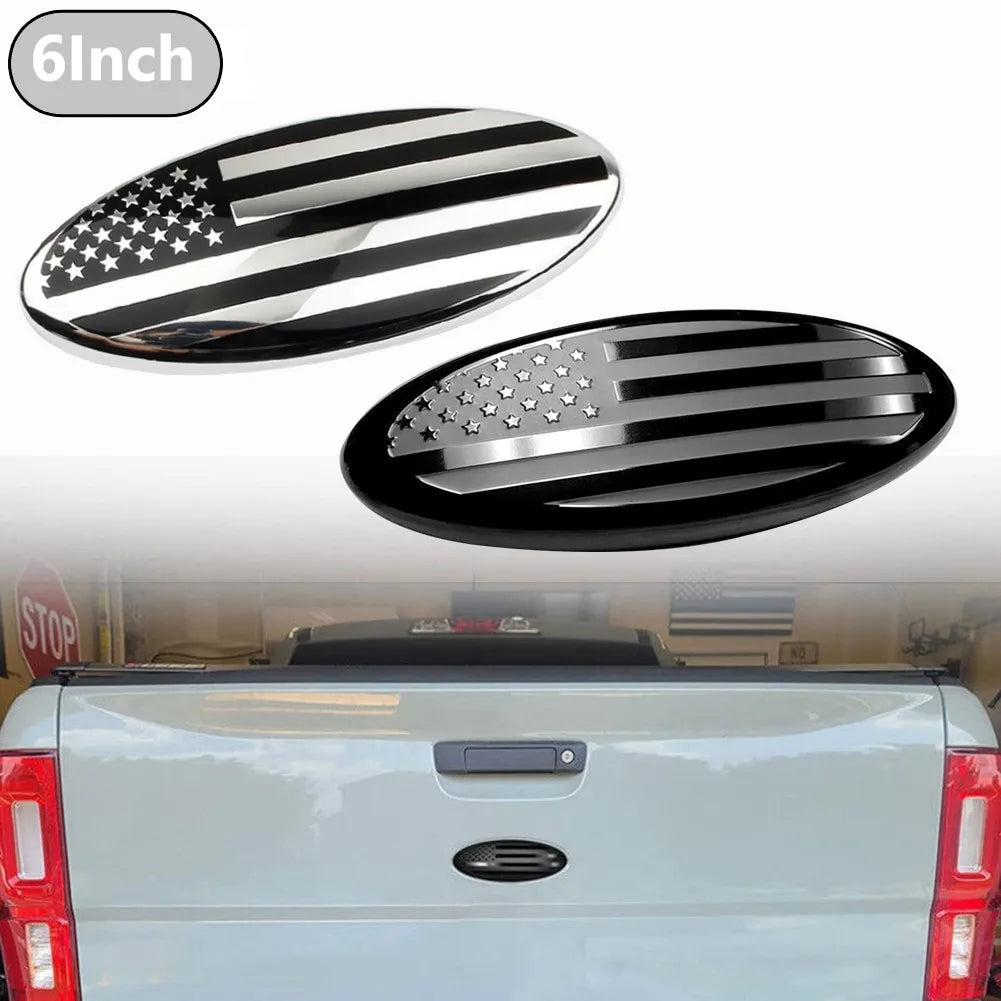 6" US Flag Oval Grille Emblem Badge for Ford F-150 F-350
