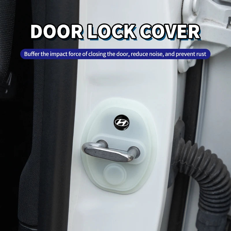 4Pcs Silicone Door Lock Covers for Hyundai