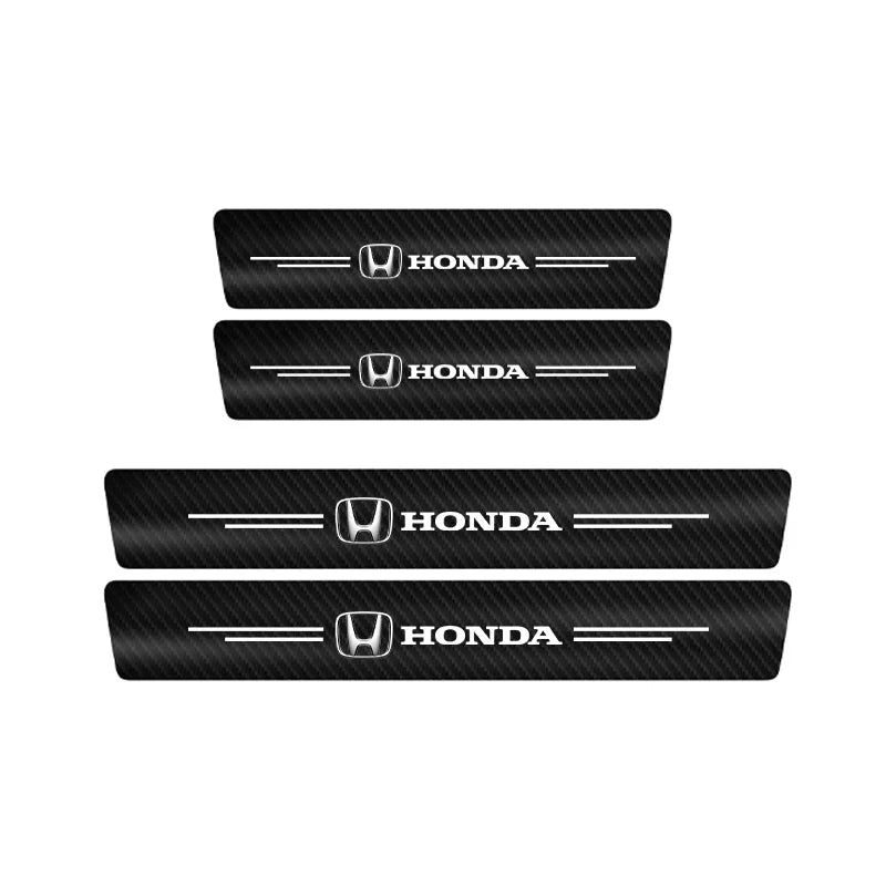 4Pcs Carbon Fiber Door Sill Protectors for Honda Models