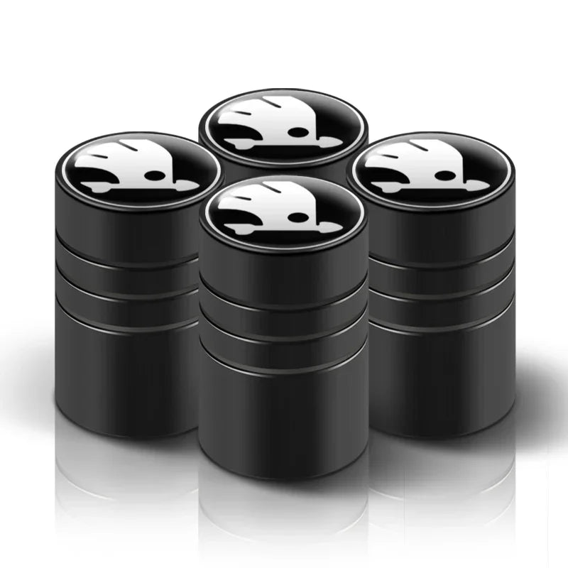 4PC Metal Valve Caps for Skoda