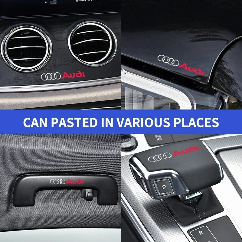 Pegatinas 3D de metal para decoración interior de Audi: insignias de estilo automotriz de precisión