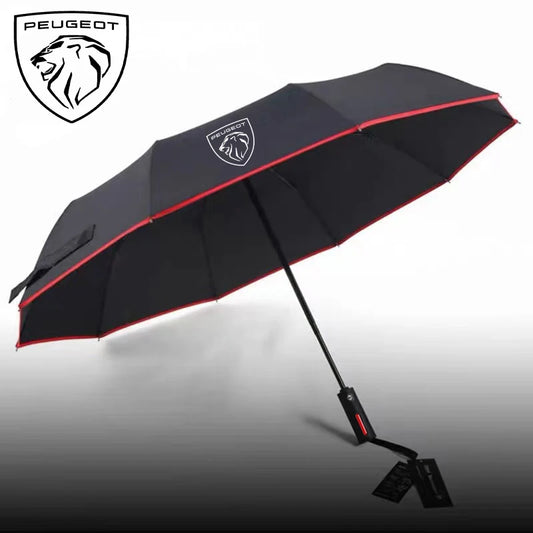 Peugeot Auto Folding Windproof Rain Sunshade Umbrella