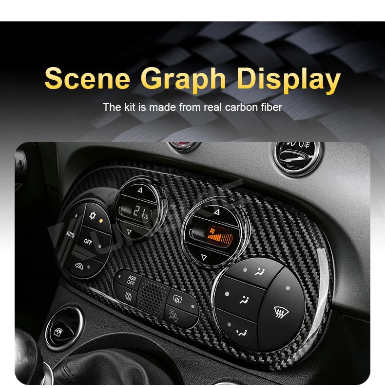 Real Dry Carbon Fiber AC Frame Cover for Abarth 595/695 Fiat