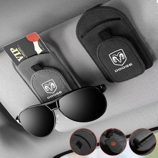 Magnetic Leather Visor Sunglasses Holder for Dodge