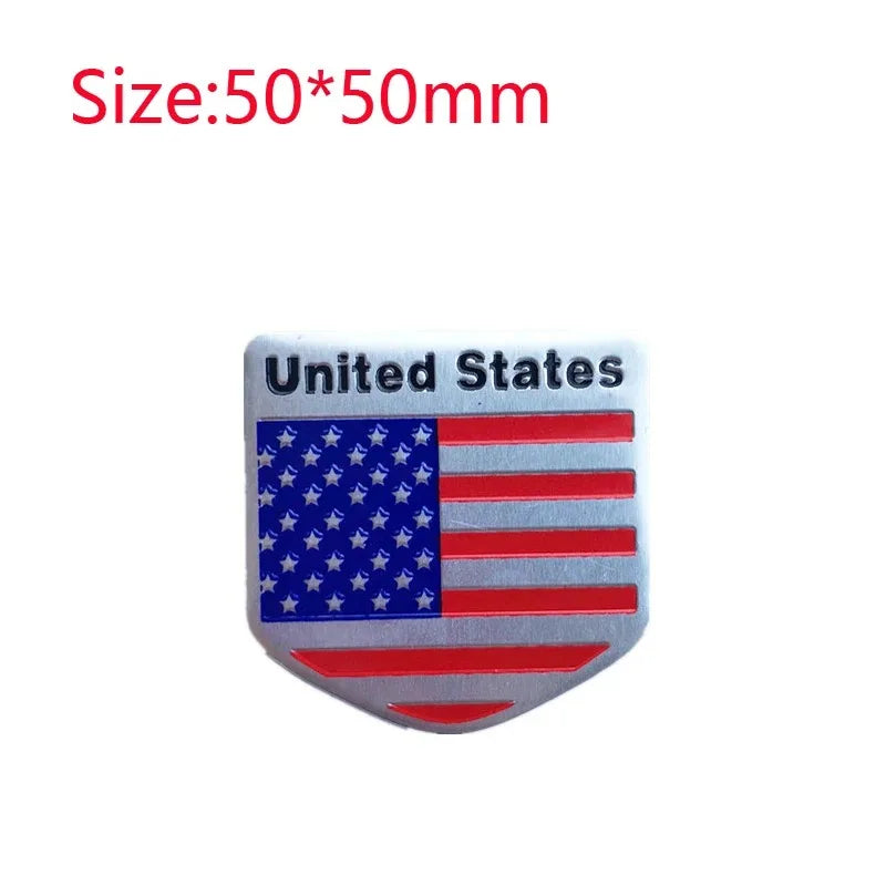 Aluminum USA Flag Map Emblem Badge for Ford, Chevy, Jeep
