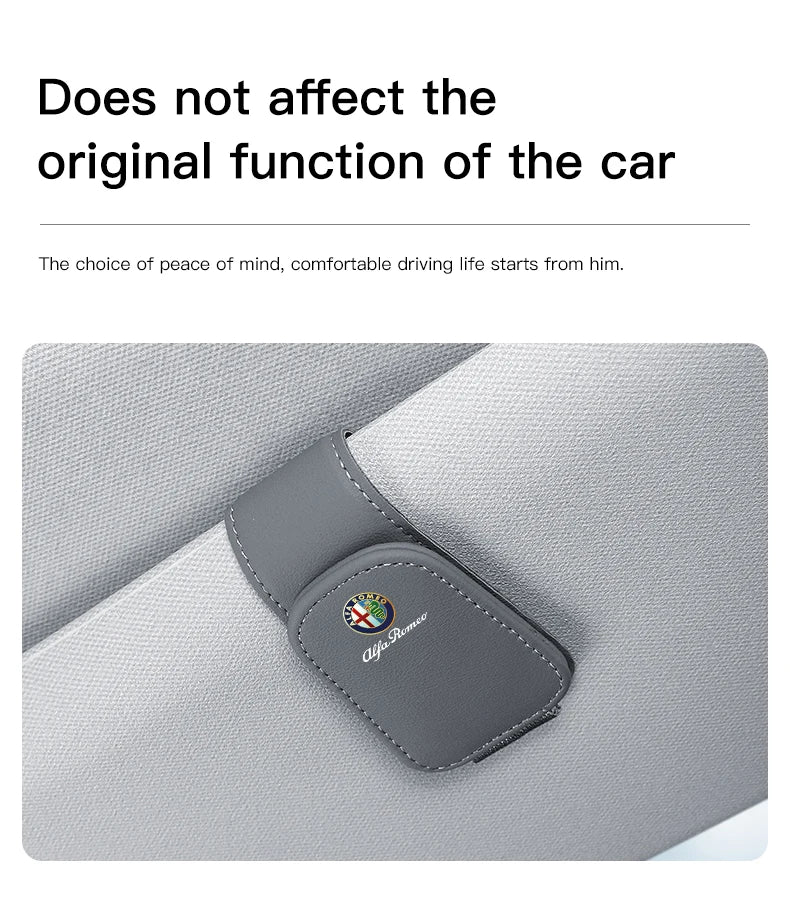 Premium Leather Sun Visor Glasses Clip for Alfa Romeo GT