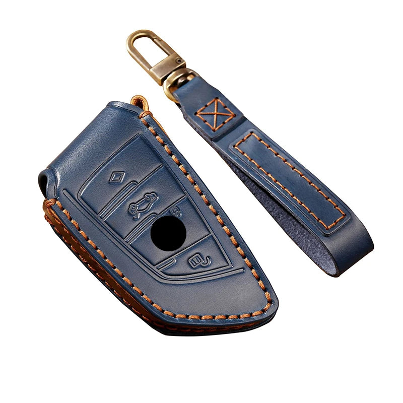 Funda de cuero de lujo para llave de coche BMW Serie 1-7, X1-X6, X5M/X6M