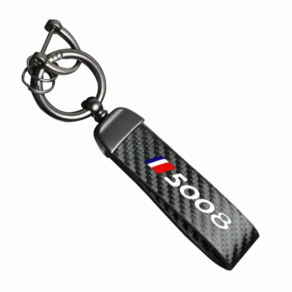 Carbon Fiber Keychain for Peugeot 2008/3008/4007/5008