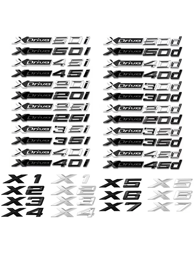3D Xdrive Emblem Badge for BMW X1-X7 20d-50d 20i-30i