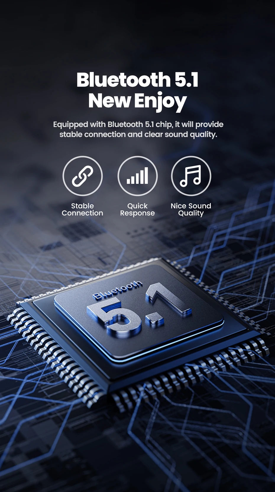 Adaptador auxiliar Bluetooth 5.1 de Toocki: kit de audio inalámbrico y manos libres para coche