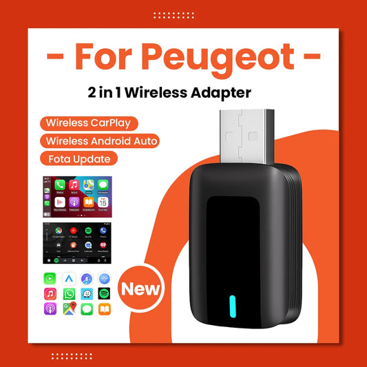CarPlay Android Auto Wireless Adapter for Peugeot 208/308/2008