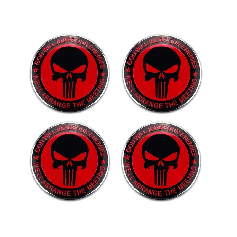 Universal 4pcs 56mm (2.2inch) Wheel Hubcap Stickers