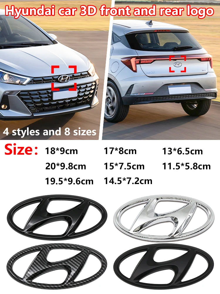 ABS Front Grille Emblem Sticker for Hyundai Tucson Elantra