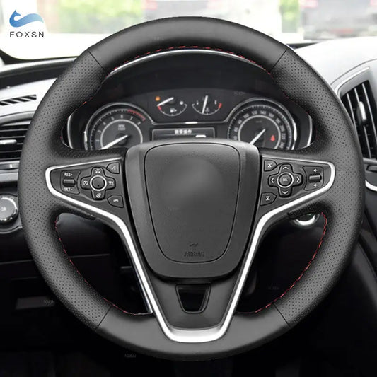 Trenza de cuero perforado negro para ruedas de Vauxhall, Opel y Buick