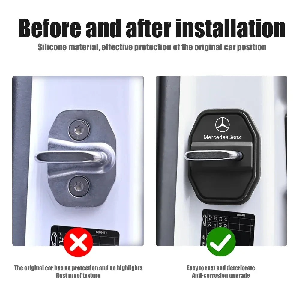 2/4pcs Silicone Door Lock Cover for Mercedes-Benz