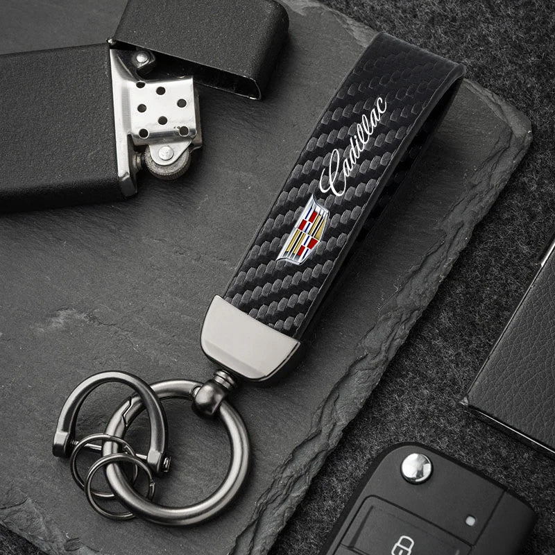 Premium Carbon Fiber Keychain for Cadillac Escalade & More