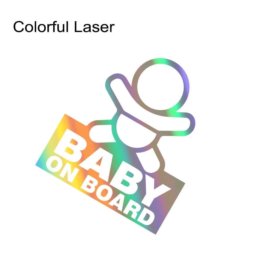 Baby on Board Safety Sticker – Durable Vinyl Car Decal Sign Colorful Laser – Car Accessories | MotorWorld Marketplace