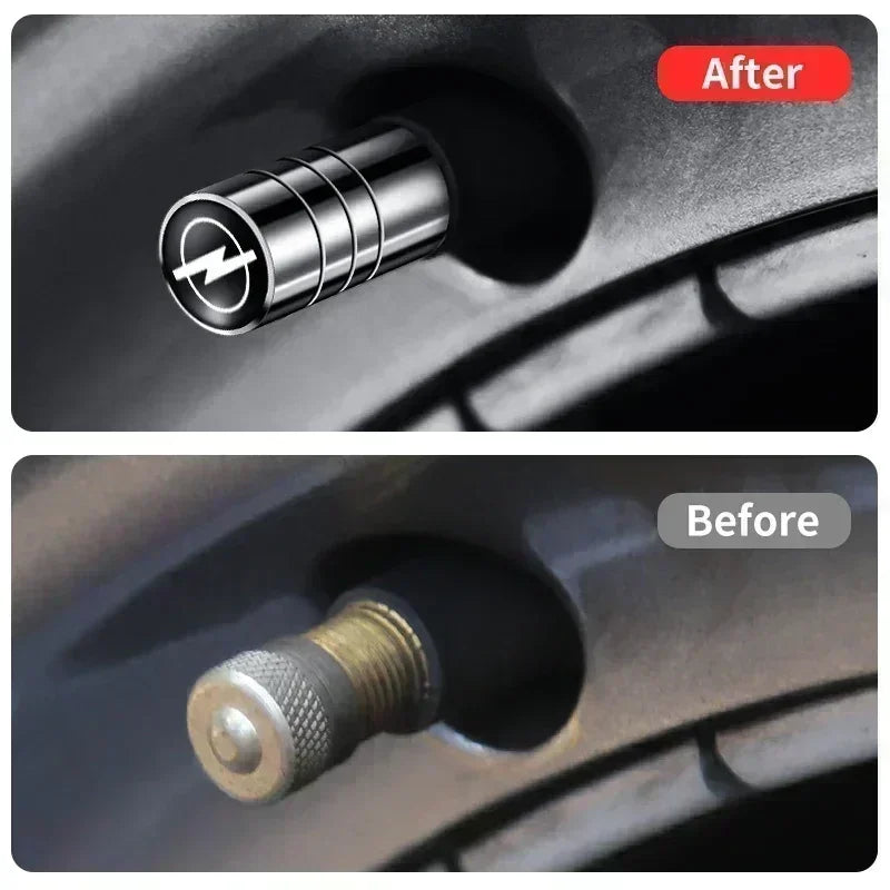 4Pcs Aluminum Valve Caps for Opel