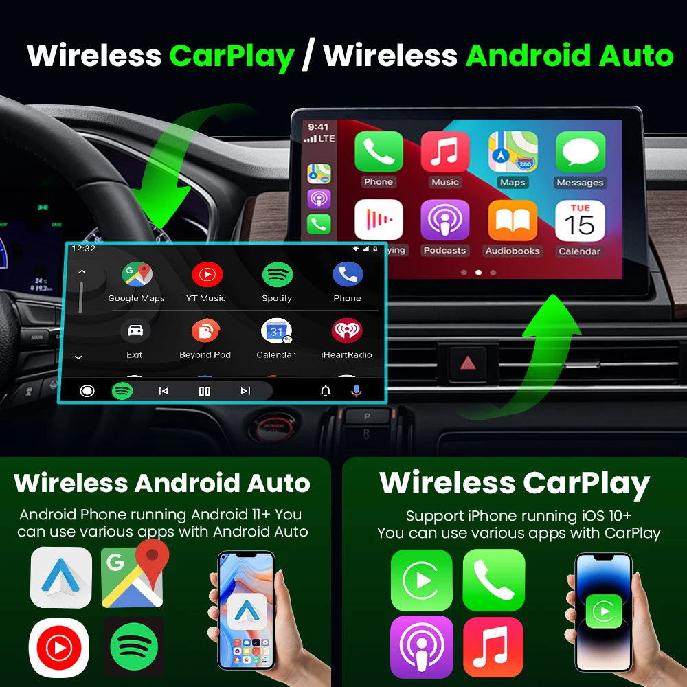 CarPlay Android Auto Wireless Adapter for Peugeot 208/308/2008