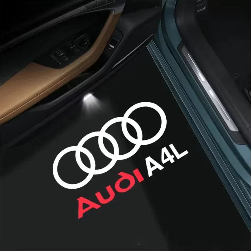 2 luces LED para puerta de coche con logotipo para Audi