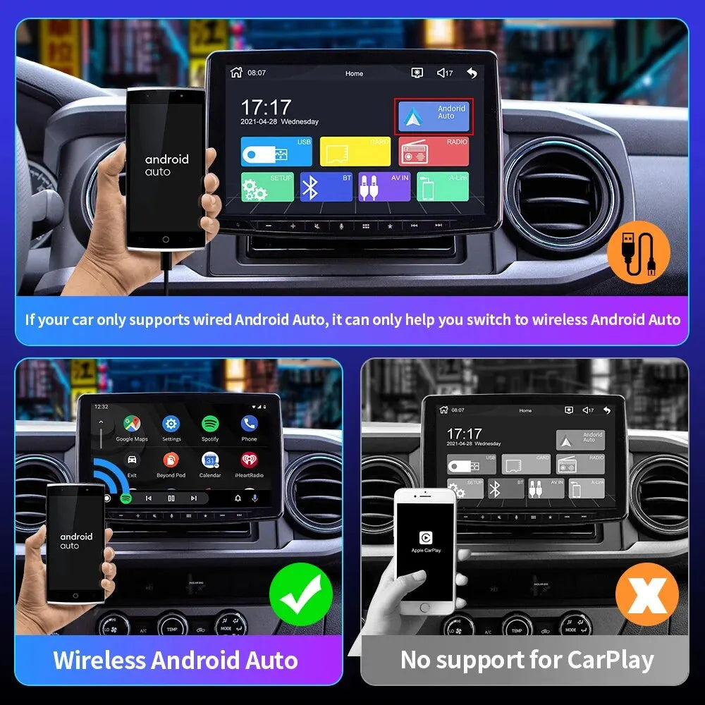 EKIY Mini CarPlay sans fil pour Toyota, Mazda, Nissan et plus encore - iOS15 et Bluetooth
