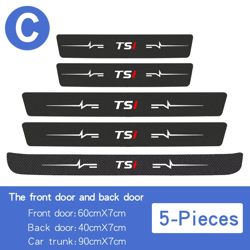 VW TDI TSI Golf/Polo Carbon Fiber Doorsill Protector Film