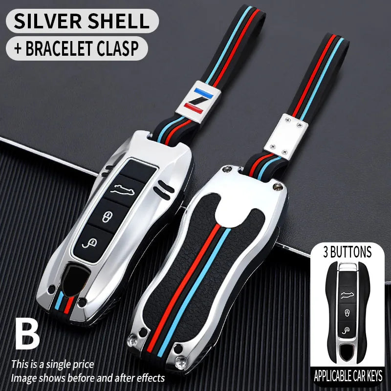 Zinc Alloy Smart Key Case for Porsche 911 Cayenne Taycan Silver Color Set-3 China Mainland – Car Accessories | MotorWorld Marketplace