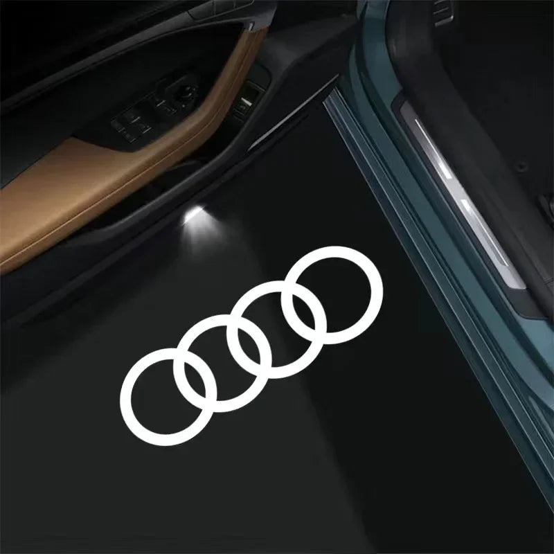 2 luces LED para puerta de coche con logotipo para Audi