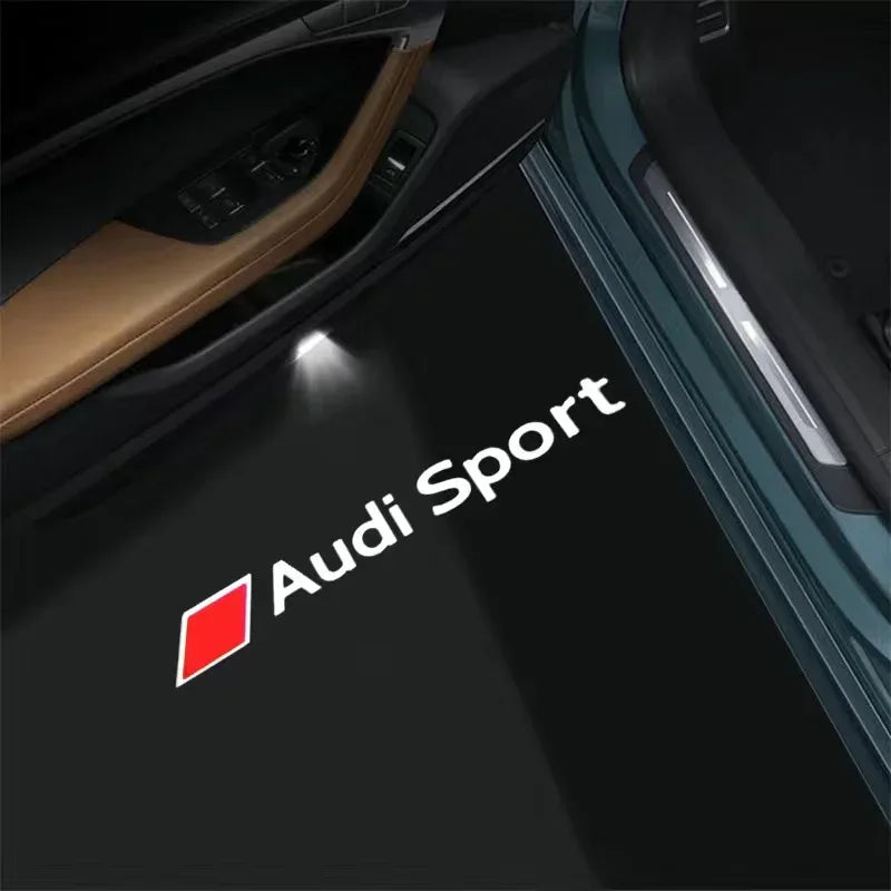 2 luces LED para puerta de coche con logotipo para Audi