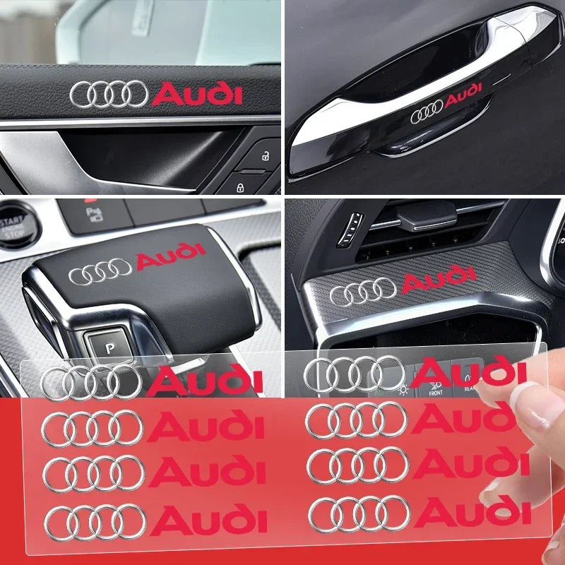 Pegatinas 3D de metal para decoración interior de Audi: insignias de estilo automotriz de precisión