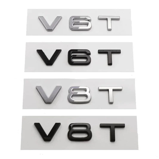 3D ABS V6T V8T Emblem Badge for Audi A4L A5 A6L S4 S5 A7