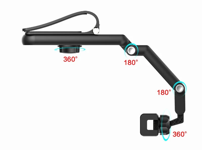 Support de téléphone universel 360° pour pare-soleil de voiture, pour iPhone/Android