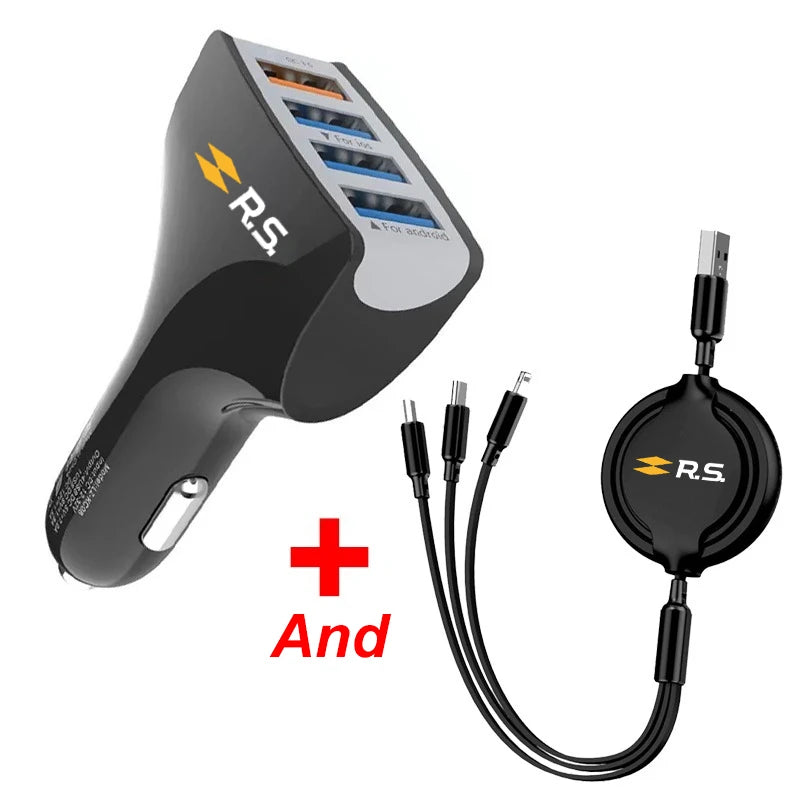 4-in-1 USB Type-C Fast Charger Adapter for Renault Clio Megane